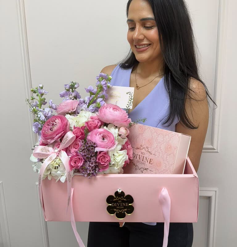 Signature Floral & Macaron Tray Gift Box - Image 2