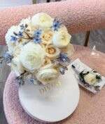 Blue Ivory Elegance Bridal Bouquet - Image 2