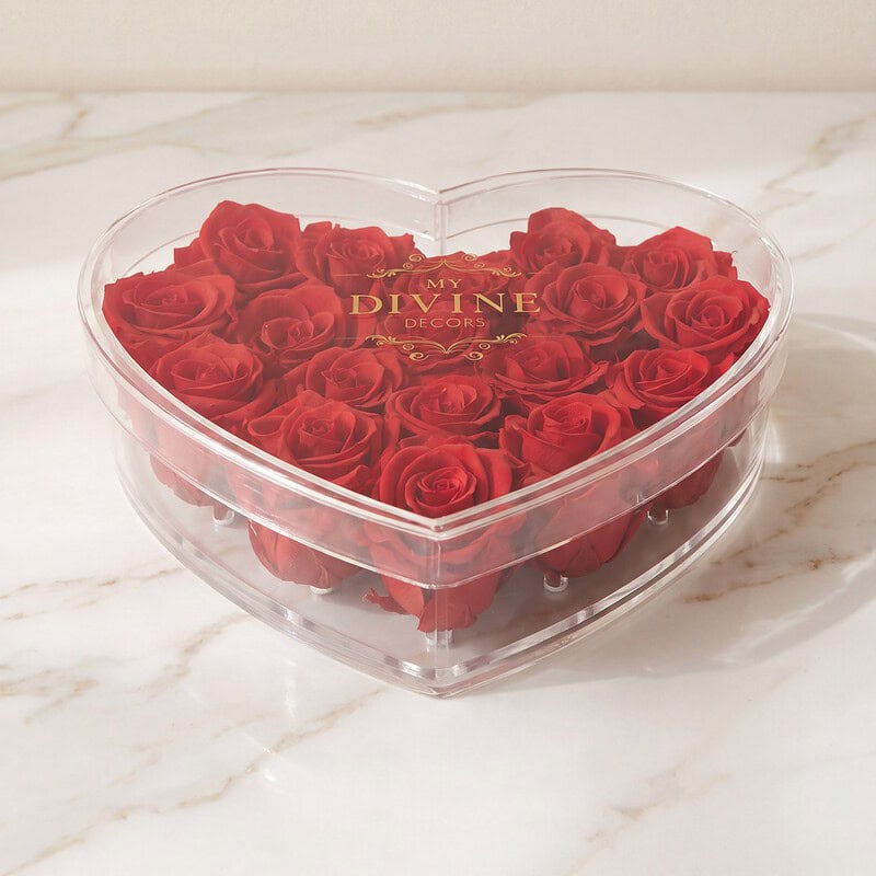 Heart Acrylic Collection - 18 Roses