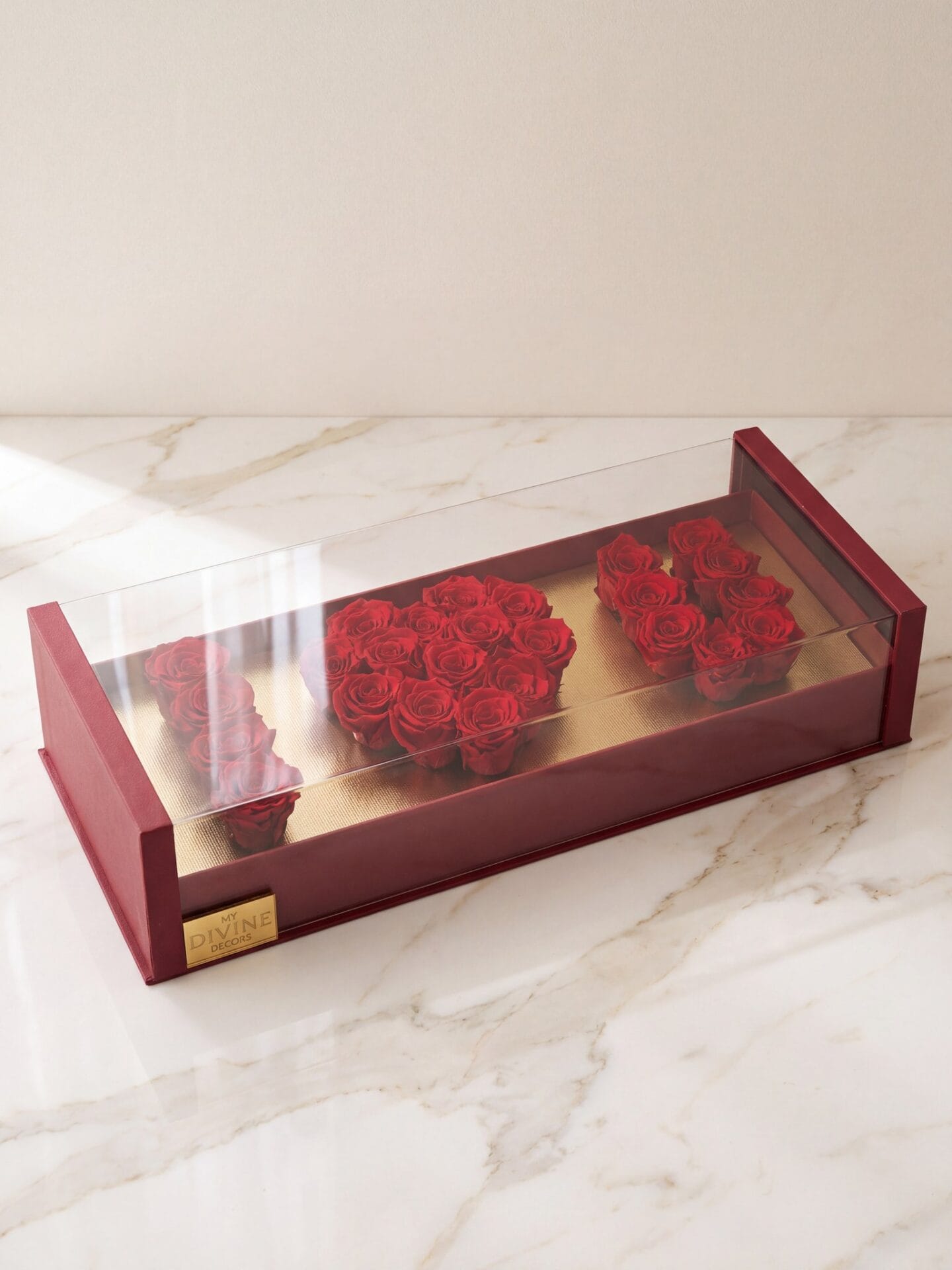 I Love You Acrylic Box Preserved Roses Caja Acrílica I Love You con Rosas Preservadas