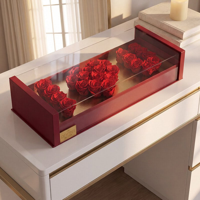 I Love You Acrylic Box Preserved Roses