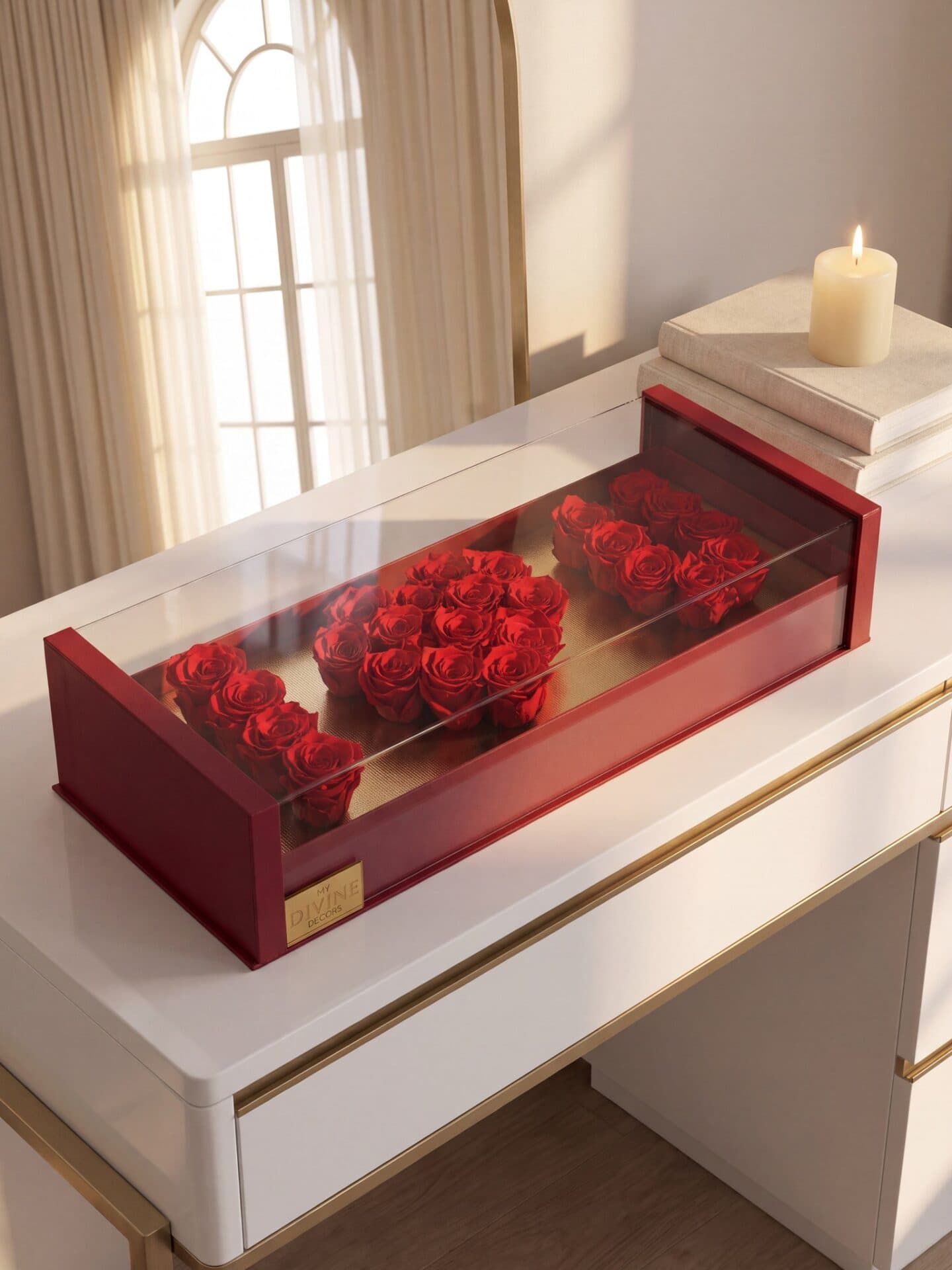 I Love You Acrylic Box Preserved Roses Caja Acrílica I Love You con Rosas Preservadas