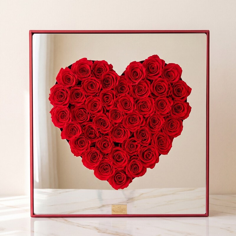Caja Acrílica Corazón Espejo Oversized