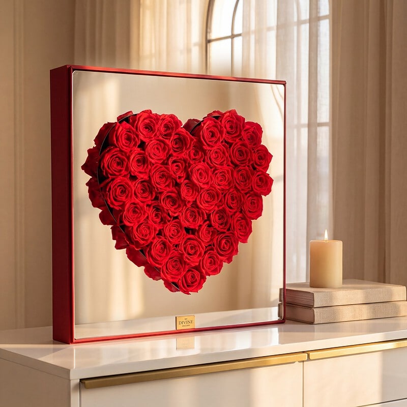 Caja Acrílica Corazón Espejo Oversized