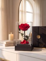Rosa Preservada Belleza y Bestia en Acrílico