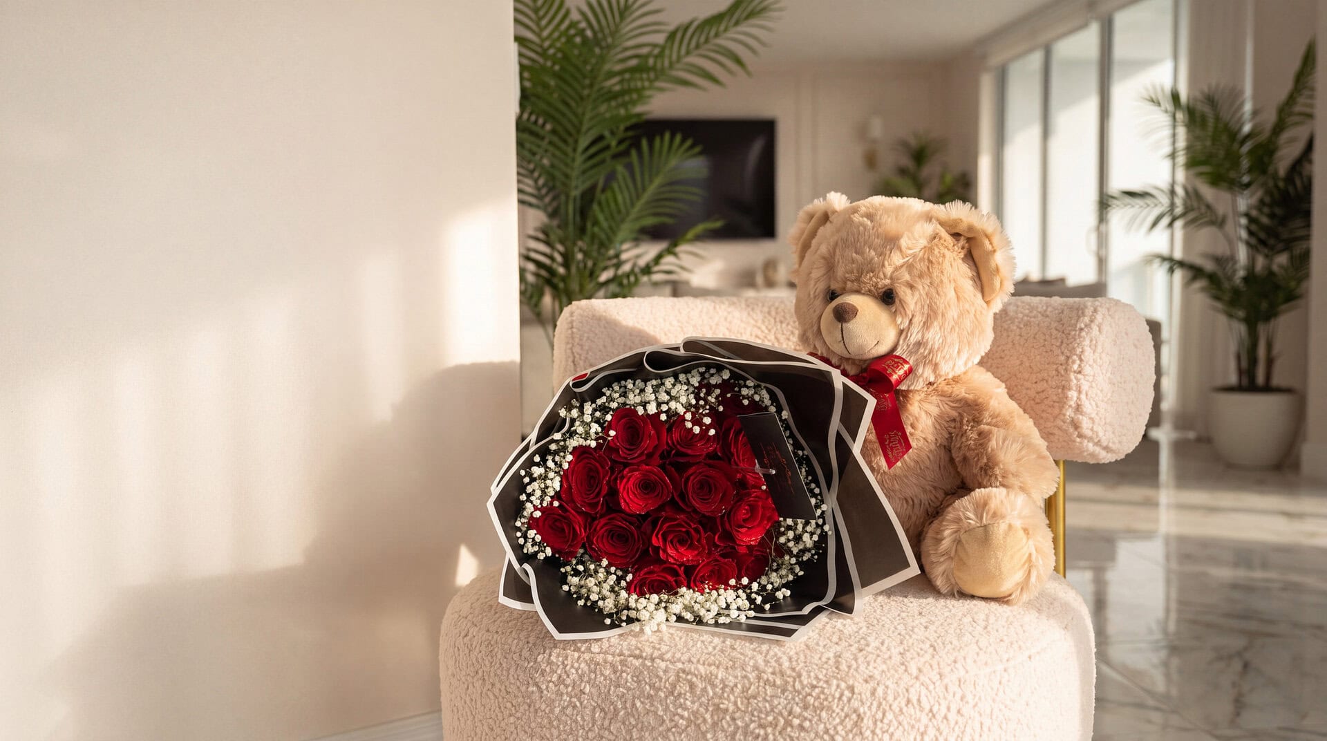 Teddy bears & flowers